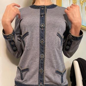 Chanel Denim Trim Cardigan